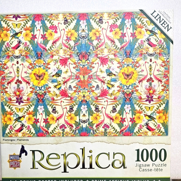 PUZZLE 1000pc Linen Flamingo New Sealed Masterpiece Puzzles - Picture 1 of 4